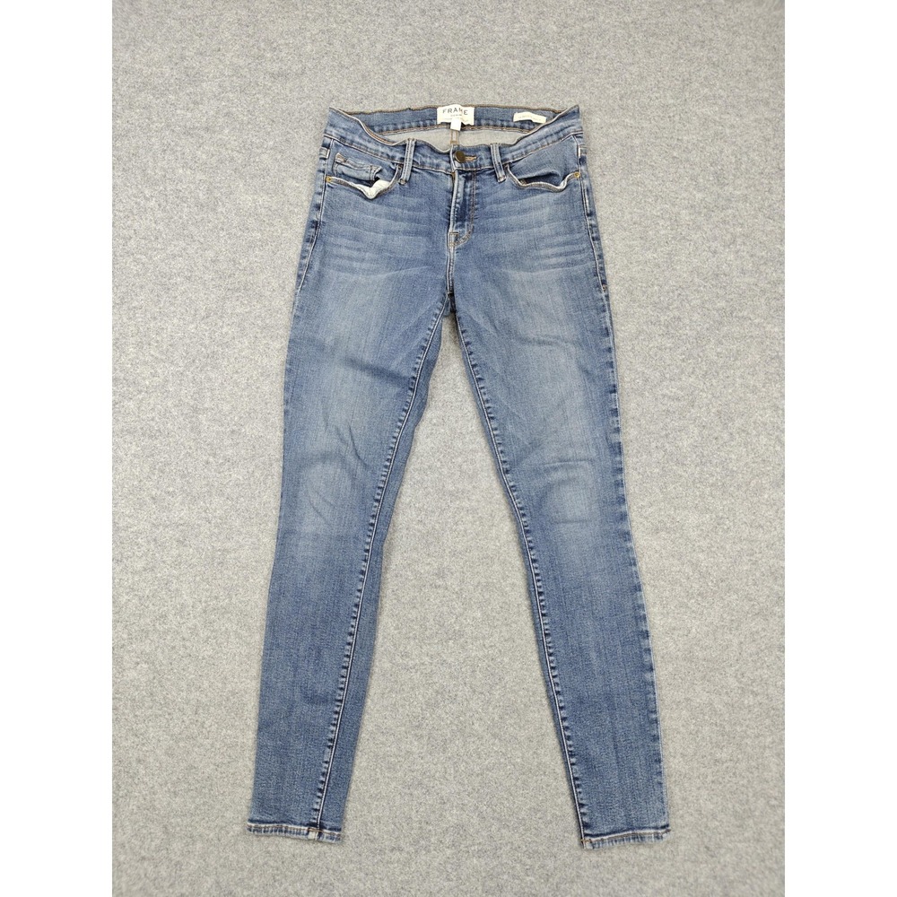 Frame‎ Le Skinny De Jeanne Jeans Womens 27 Blue Medium Wash Stretch Denim